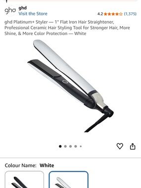ghd Platinum+ Styler Flat Iron in White and Black